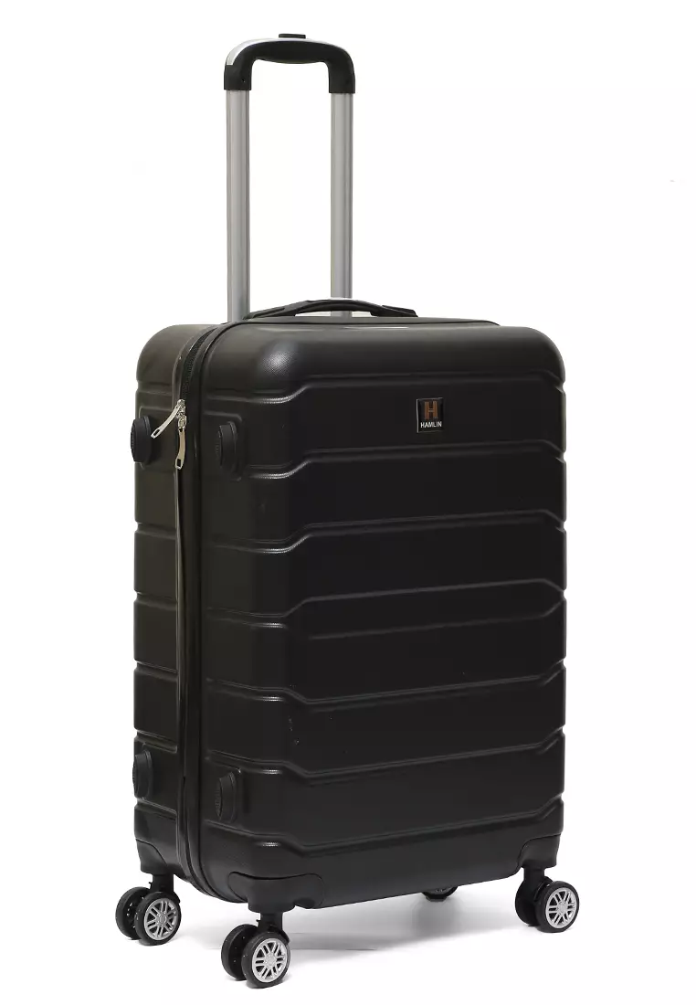 Austin Koper Hardcase Unisex Size 24 Inch Large Compartment Suitcase Combination Lock Material ABS+PVC Coated ORIGINAL - Black