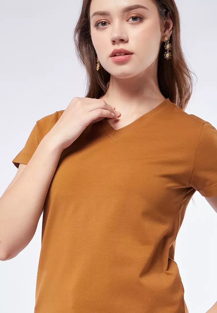 Basic V-Neck Cotton T-Shirt