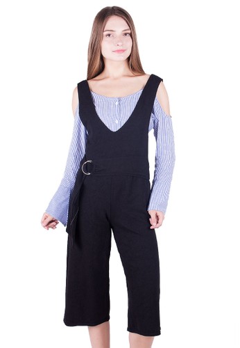Ribbed Belted Overall