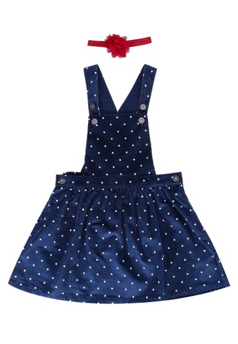 Jual Lc Waikiki Girls Spotty Velvet Overall Dress With Headband Original Zalora Indonesia