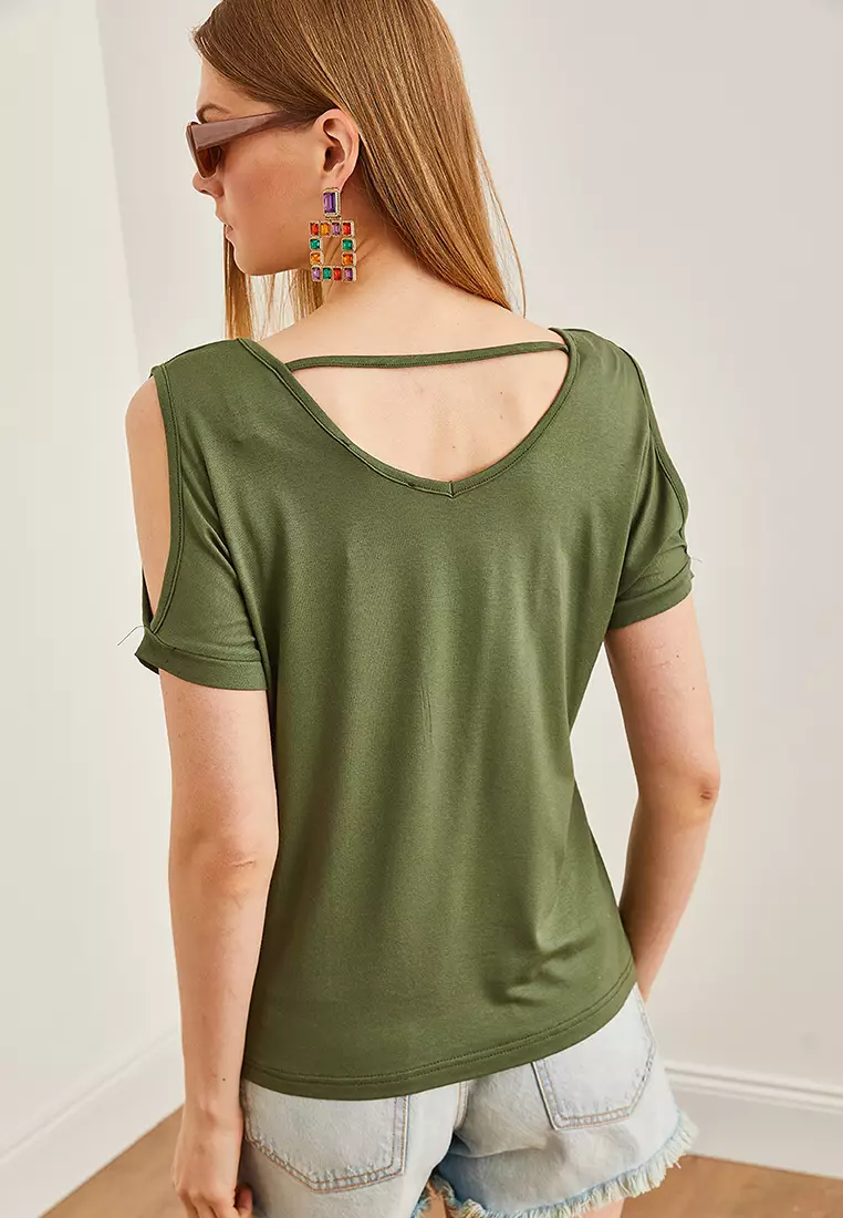 V-Neck Cut-Out Top