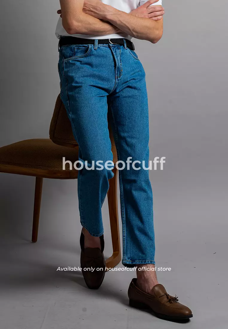 Houseofcuff Celana Jeans Reguler Fit Pria Panjang Denim Biru Muda