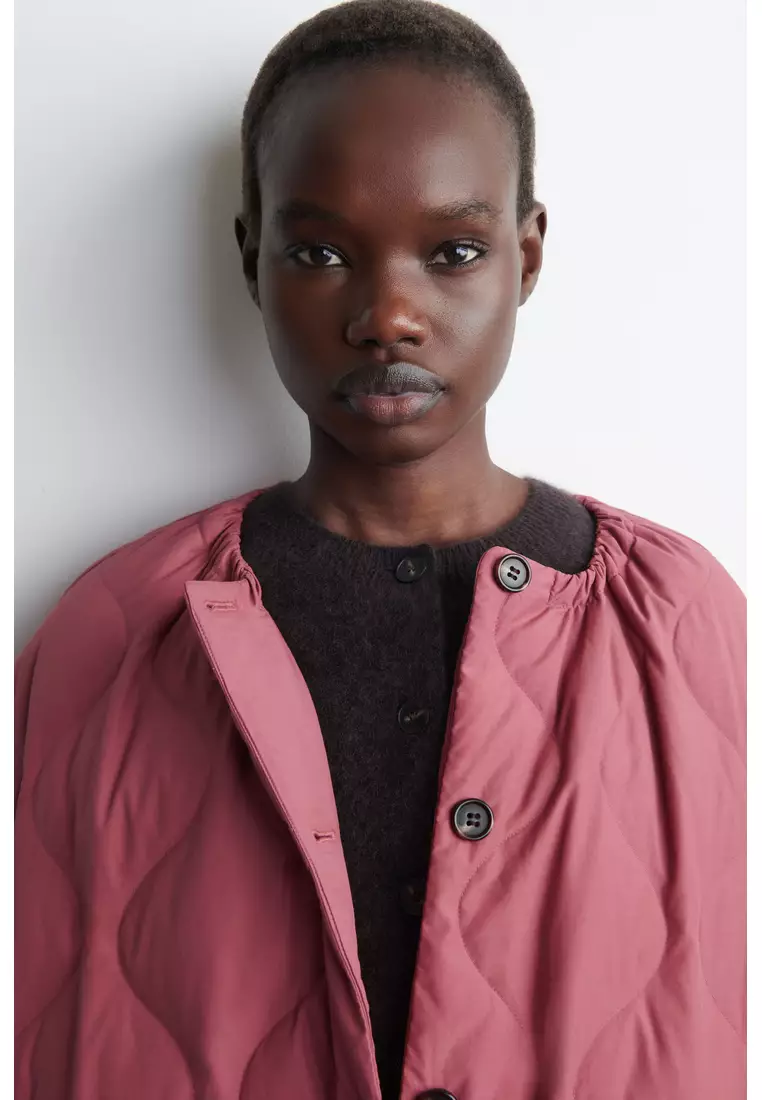 GATHERED QUILTED DOWN JACKET