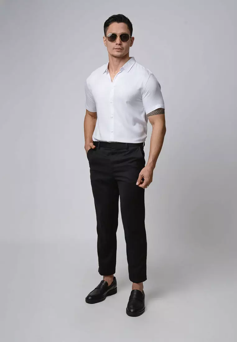 Viscose Ultra White Casual Shirt SS