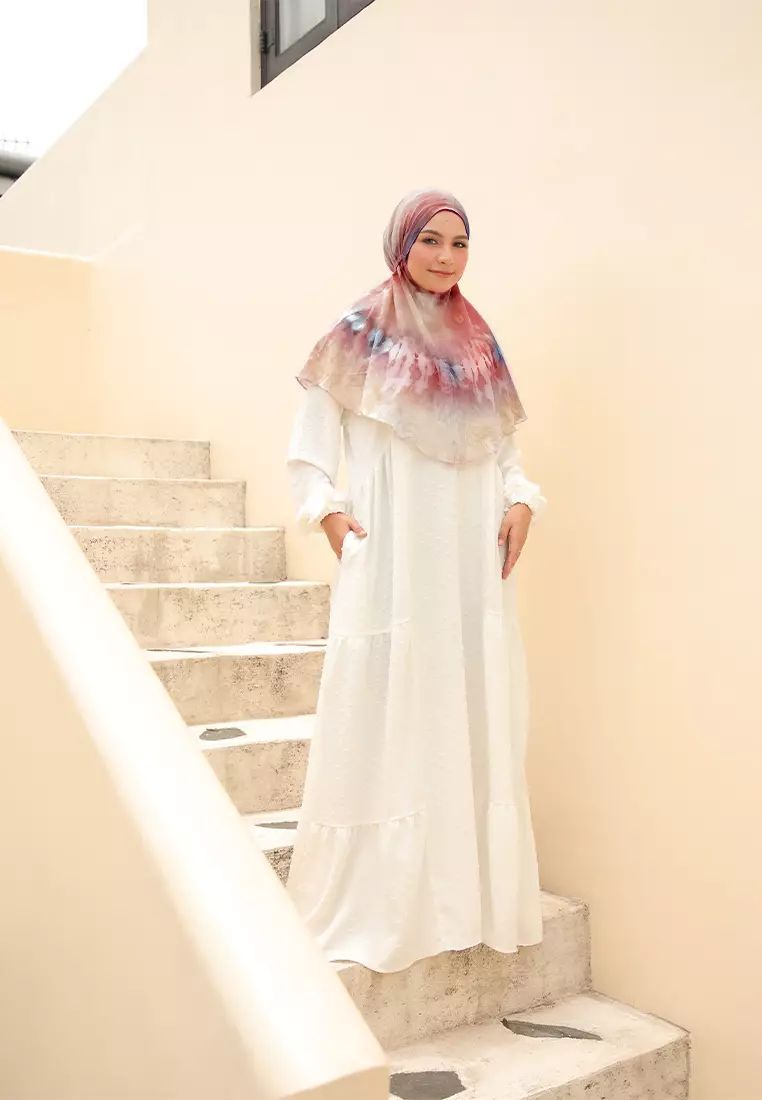 Hijab Instan Lavanya Bergo Tie Dye Tali Diamond - Summer Sand