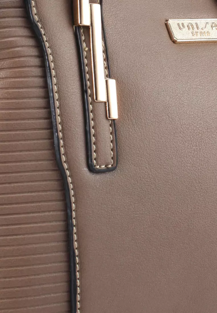 Debossed Convertible Top Handle Bag