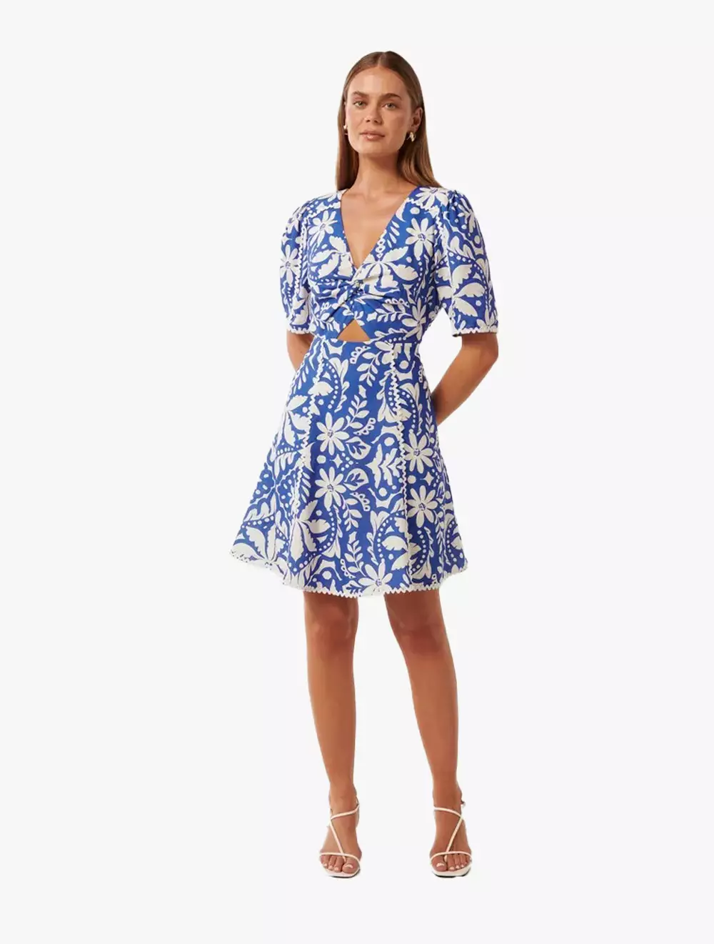 Maria Printed Trim Mini Dress