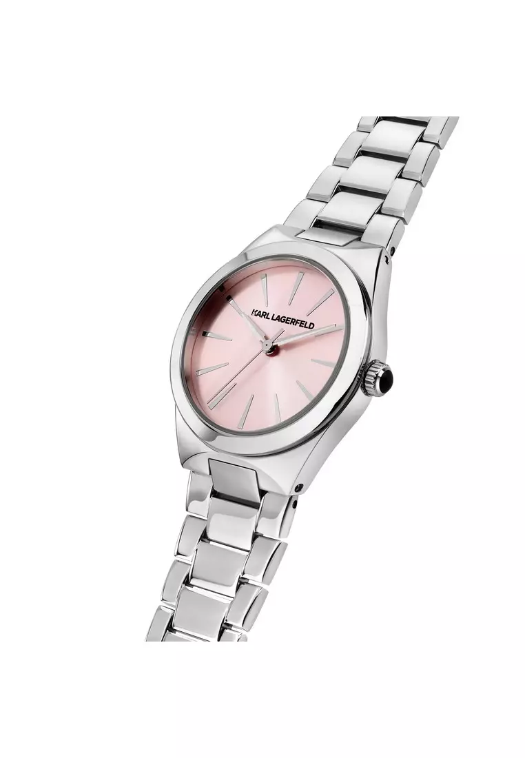 【2 Years Warranty】KARL LAGERFELD Hamburg Collection 30mm Women's Pink Quartz Watch R0553105510