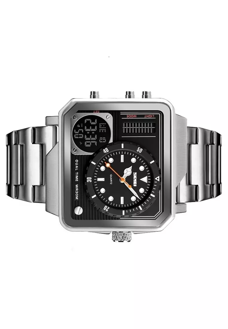 Vogue Jam Tangan Kasual Digital Analog Pria Waterproof Strap Tali Material Stainless Steel YT12 ORIGINAL