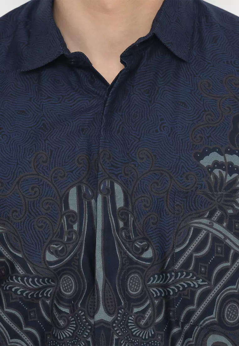 My Aksa batik Pria Kemeja Pendek Spencer Sierra