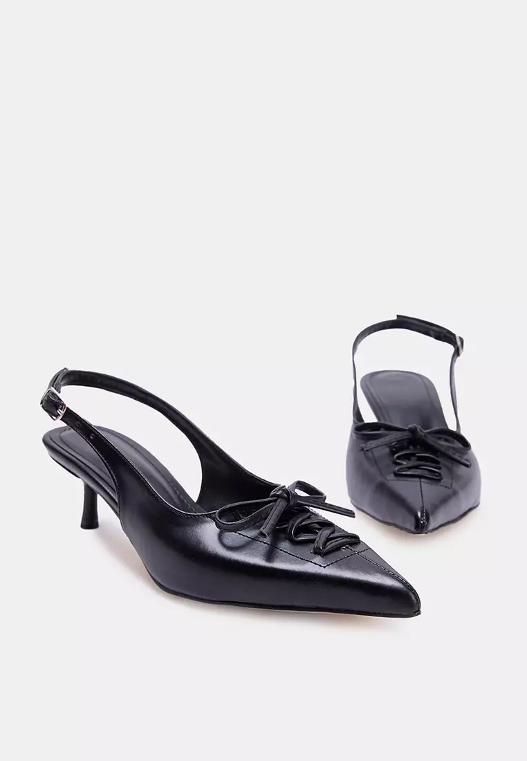 Lace Detailed Kitten Heels