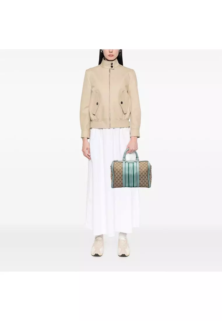 Pre-Loved Gucci Medium Gg Canvas Web Joy Boston Bag