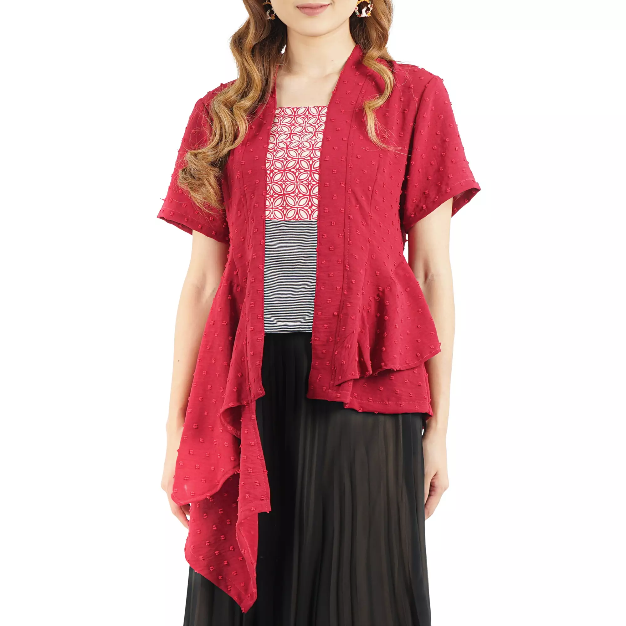Blouse Batik Wanita - Bhatara Batik Narami - Atasan Batik Modern Lengan Pendek