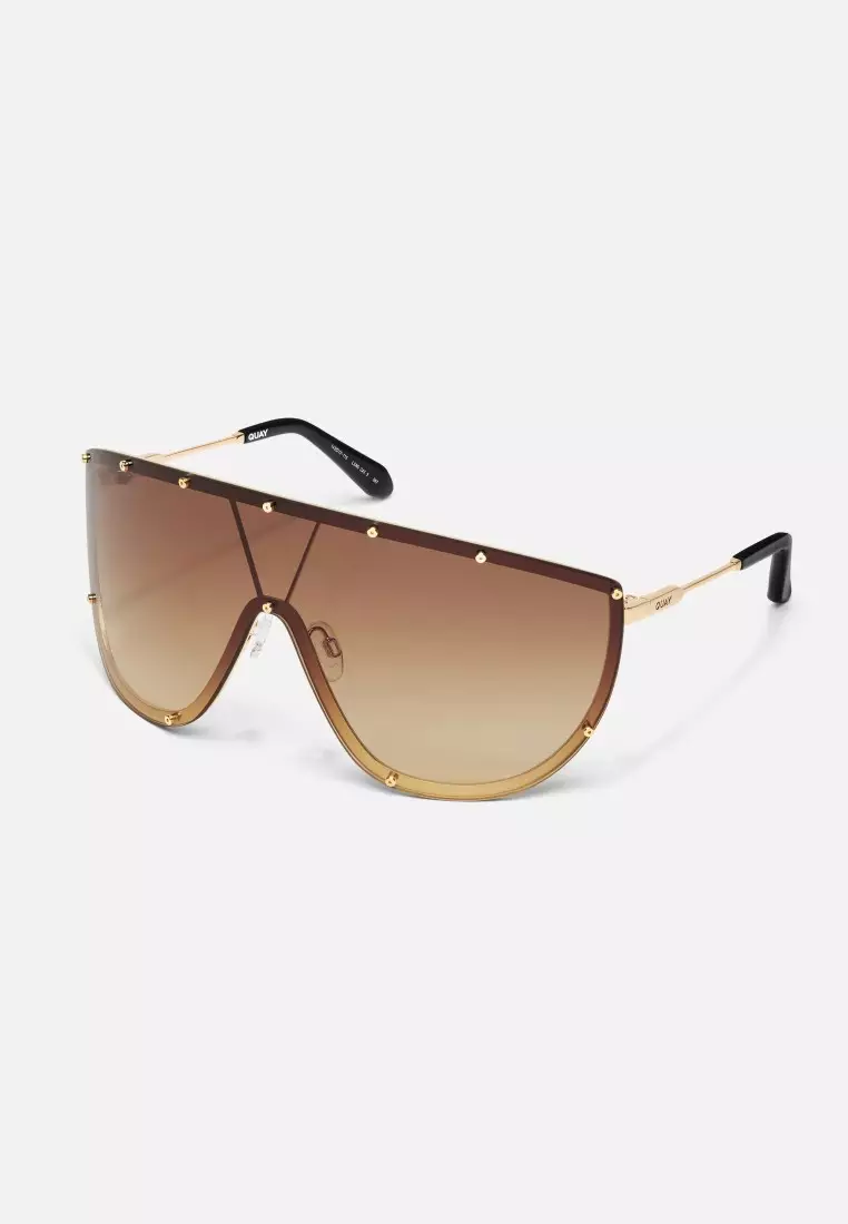 Quay x Sza - On Set Sunglasses - Brushed Gold/Camel