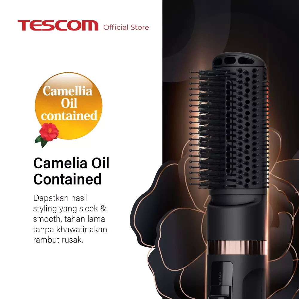 Tescom Gloss Pro 2in1 Ionic Airstyler - Hair Dryer / Sisir Angin & Pengering Rambut TC565ID