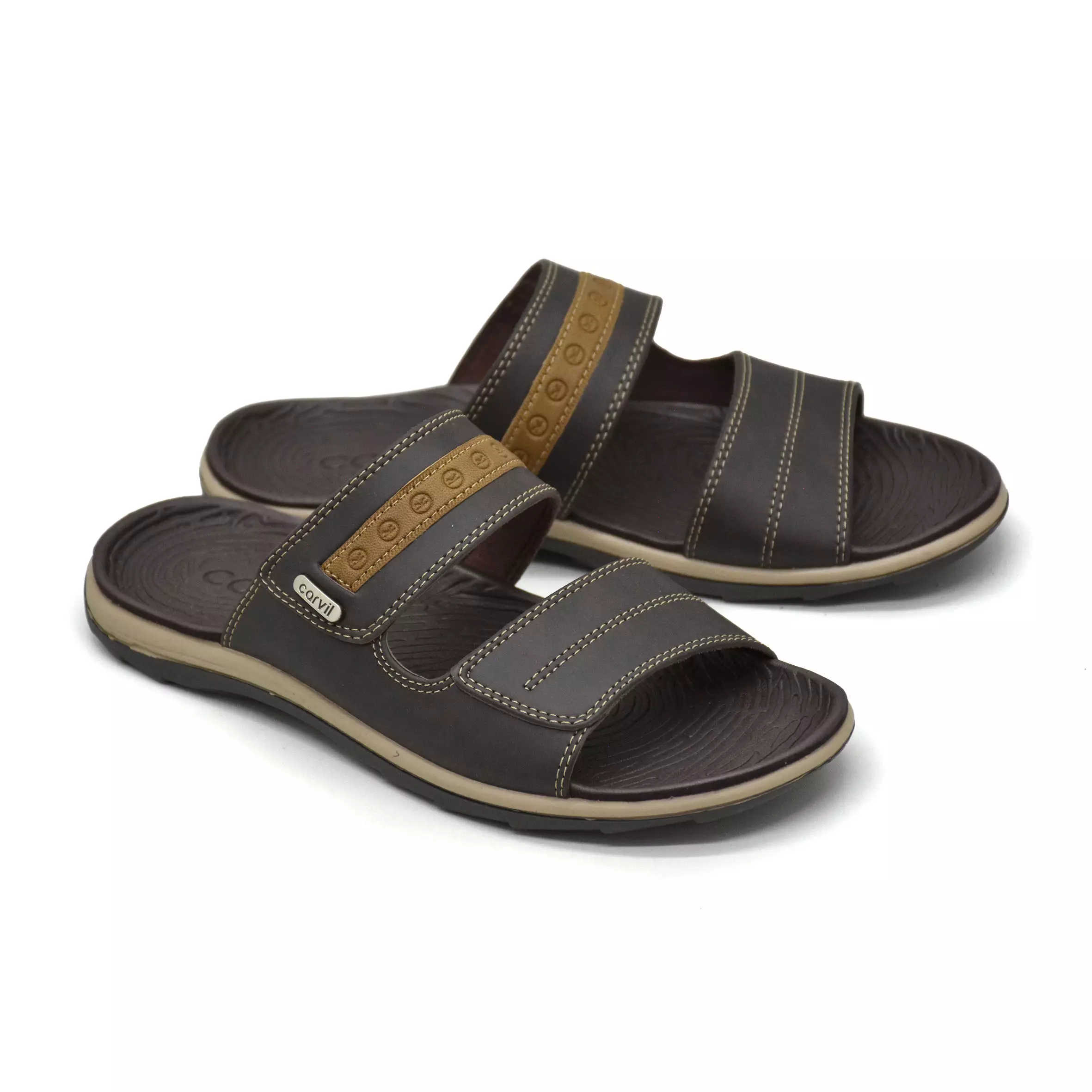 Carvil Sandal Pria Bologna-02 M Dark Brown