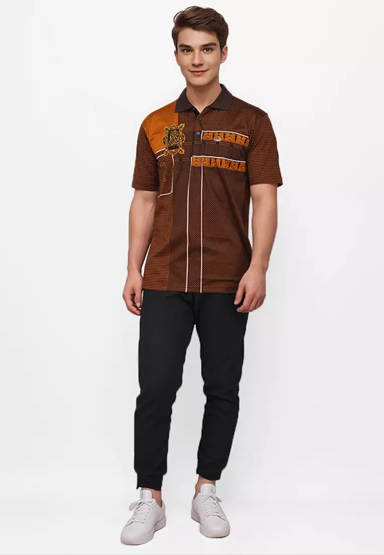 Crocodile DIAMOND 1855 Brown - Kaos Kerah Pria Men Polo Original Relax fit - Katun