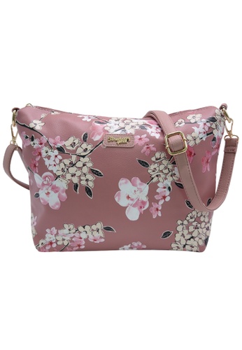STRAWBERRY QUEEN 粉紅色 Strawberry Queen Flamingo Sling Bag (Floral AA, Pink) 9C37EACF0ADF02GS_1