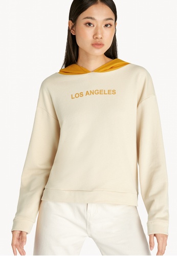 Buy Pomelo Los Angeles Hoodie Beige Zalora Hk