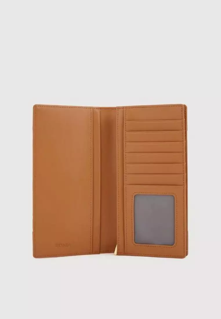 Larissa 2 Fold Long Wallet Brown