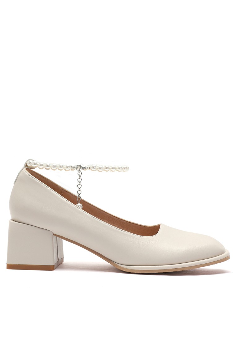 5CM Pearl Chain Stitched Mary Jane Shoes 596-02