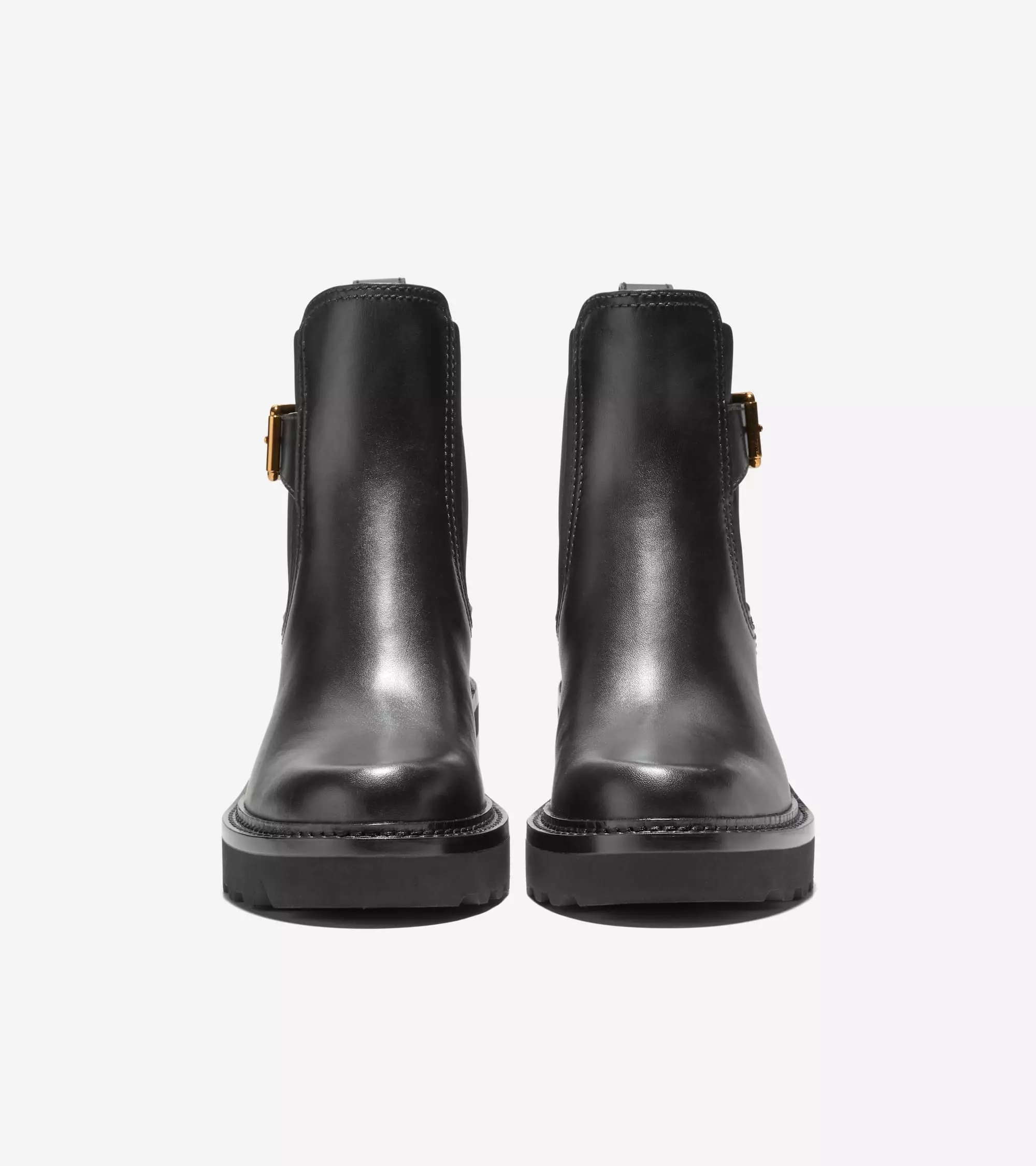 Cole Haan Women Shibley Waterproof Lug Buckle Booties - Sepatu Wanita (Black)