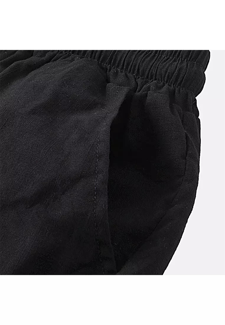 Cotton Linen Solid Color Beach Shorts YL-DK01