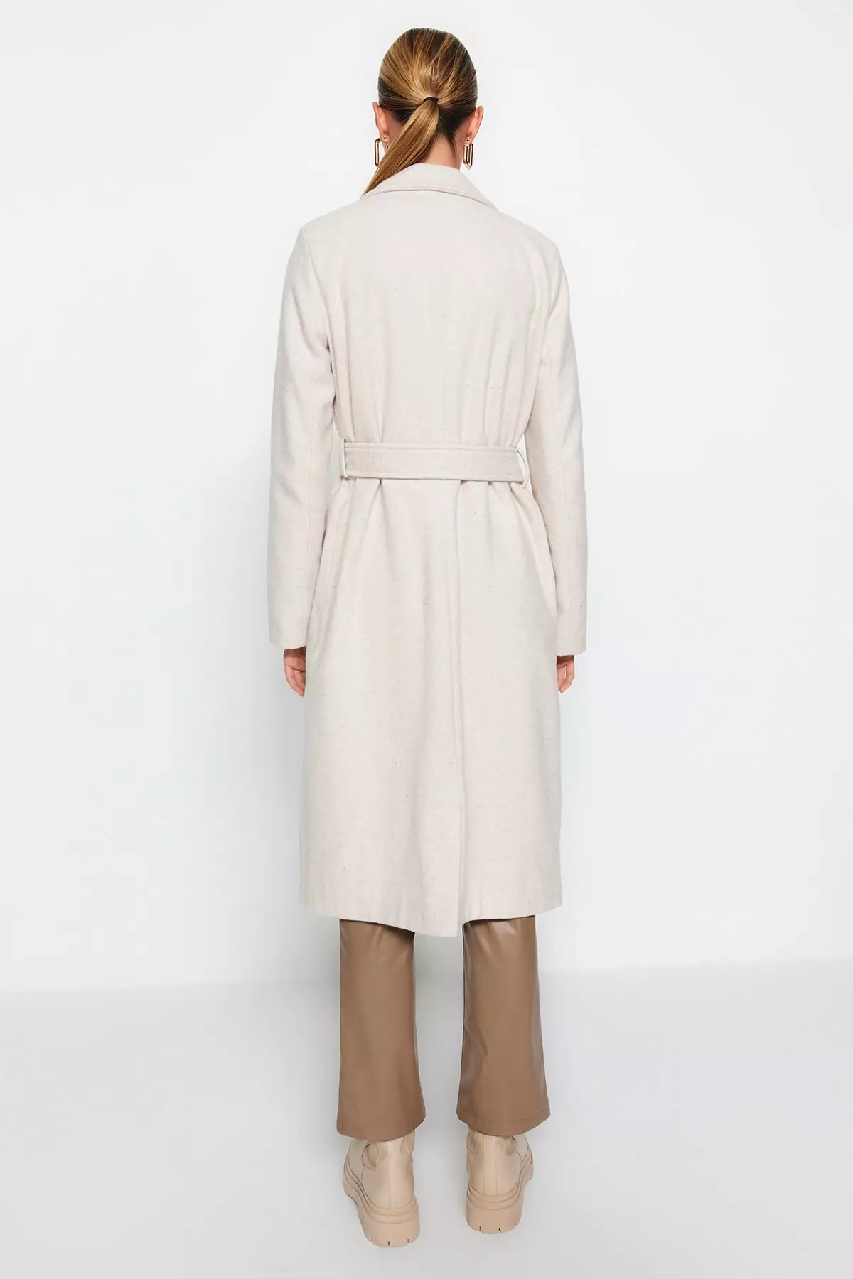 Double Breasted Waist Tie Coat