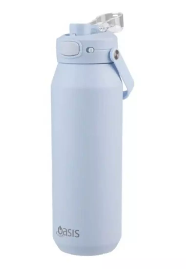 Oasis Ceramic Stainless Steel Triple Wall Capri Quick Release Drink Bottle 1L - Periwinkle