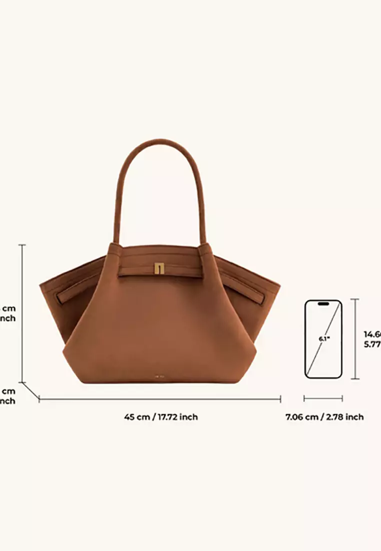 Hana Medium Faux Suede Tote Bag - Brown