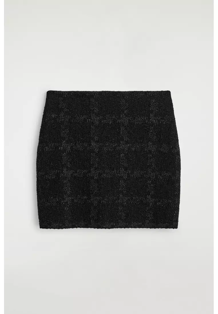 SPARKLY BOUCLÉ-KNIT MINI SKIRT