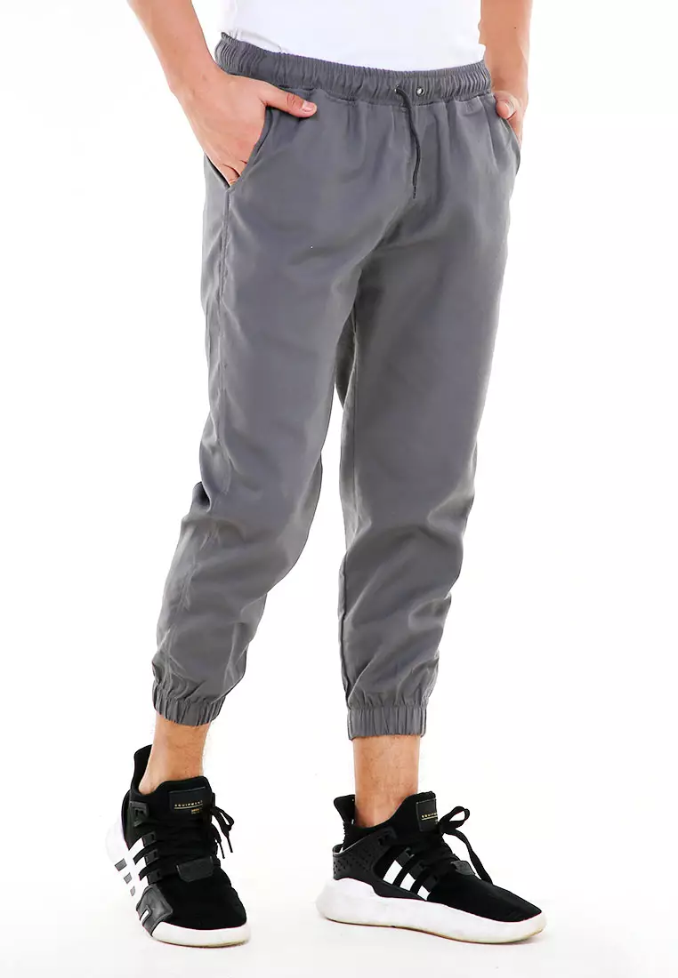 Locko Celana Panjang Sirwal Pria Simple Plain Casual Long Pants Material Baby Canvas ORIGINAL - Gray