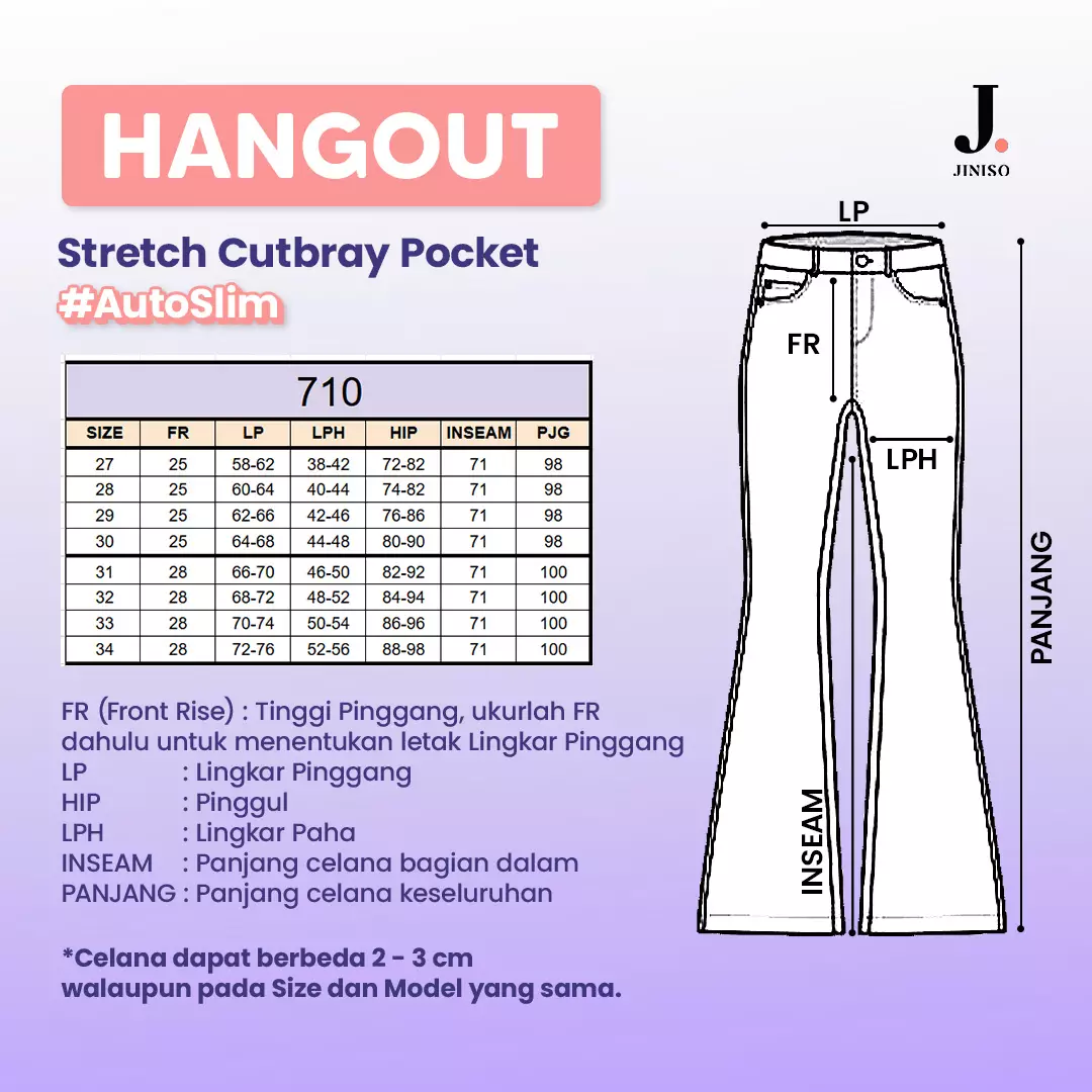 Highwaist Stretch Cutbray Pocket Jeans 710 HANGOUT