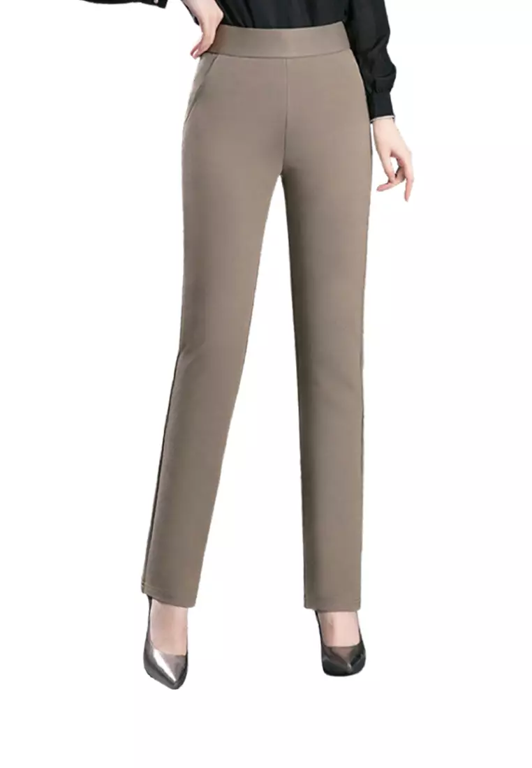 High Waist Elastic Straight Pants WSH2087