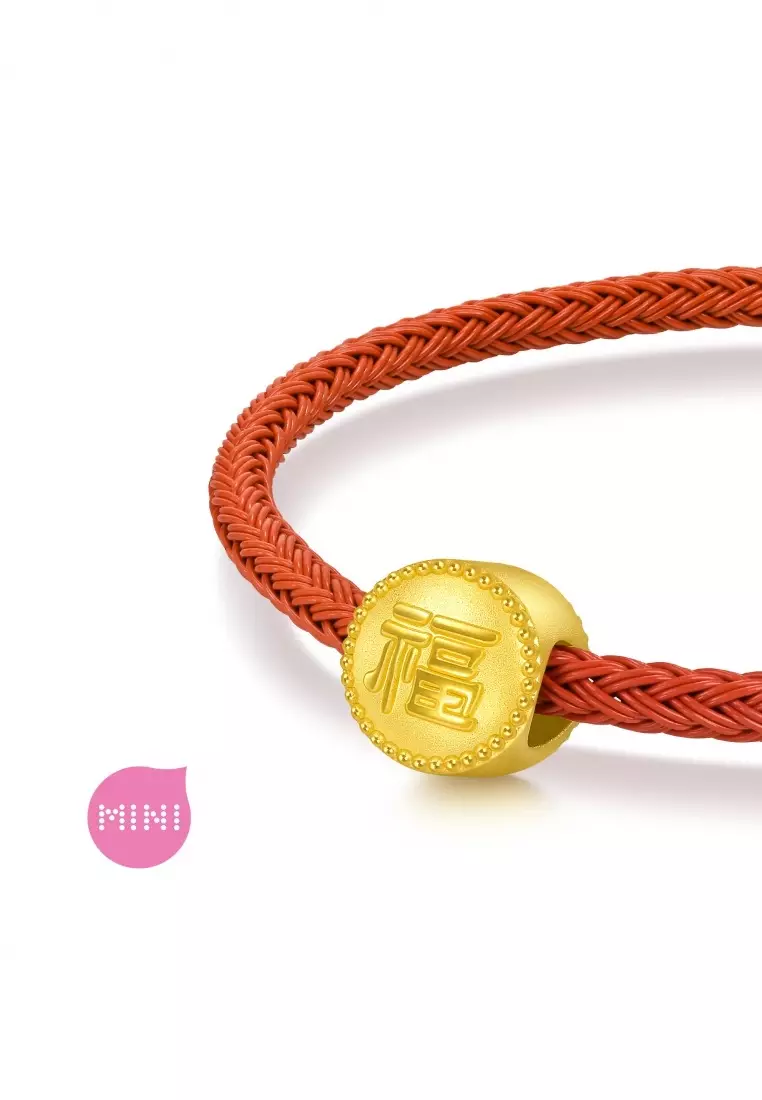 999 Gold Charme Fu Charm for Women & Men 96344C  [Bracelet not included]