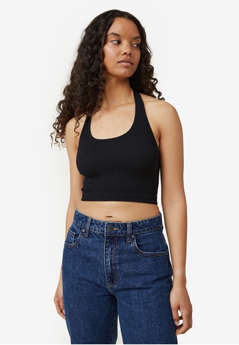 Cotton On Seamless Molly Scoop Neck Halter Top | ZALORA Malaysia