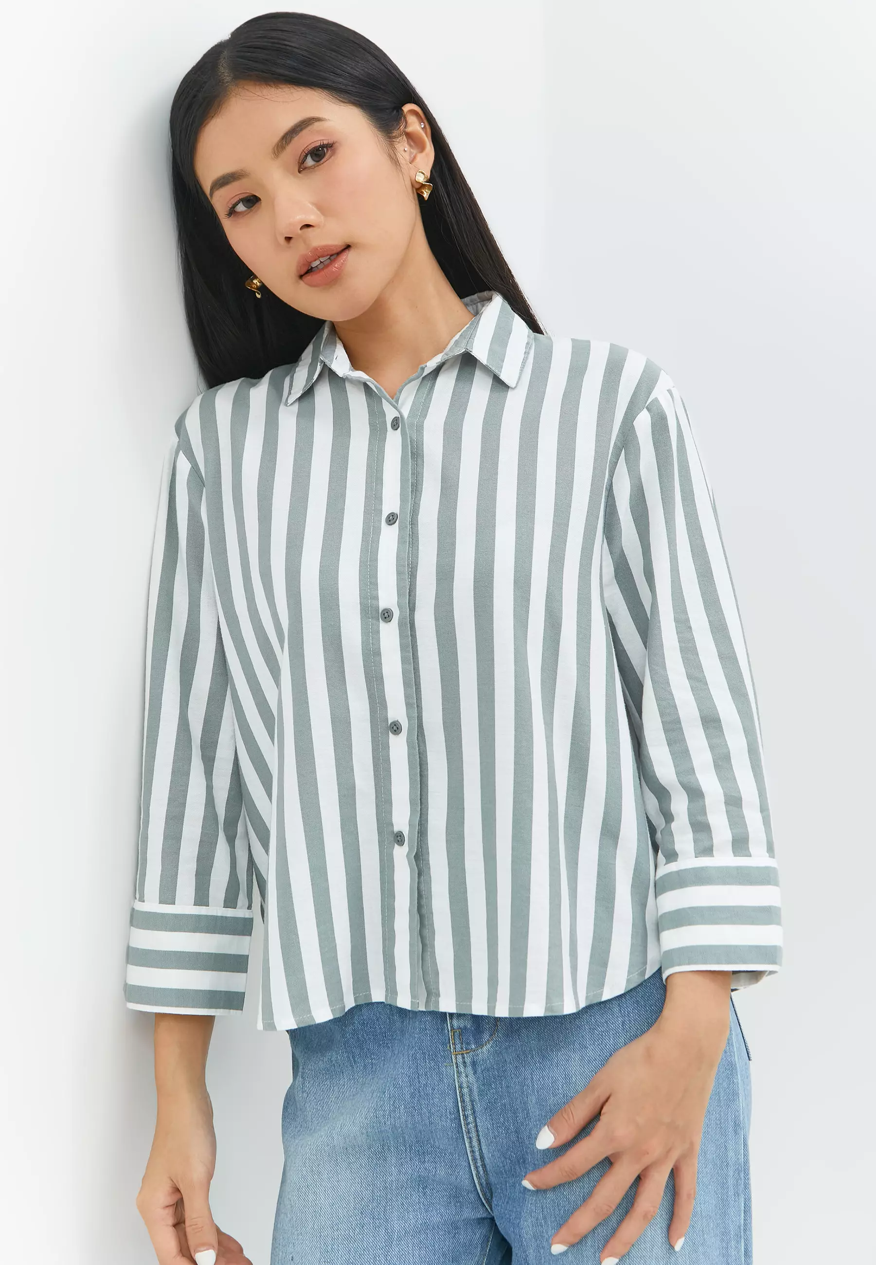 Suzy Grey Stripe Shirt (G.13142)
