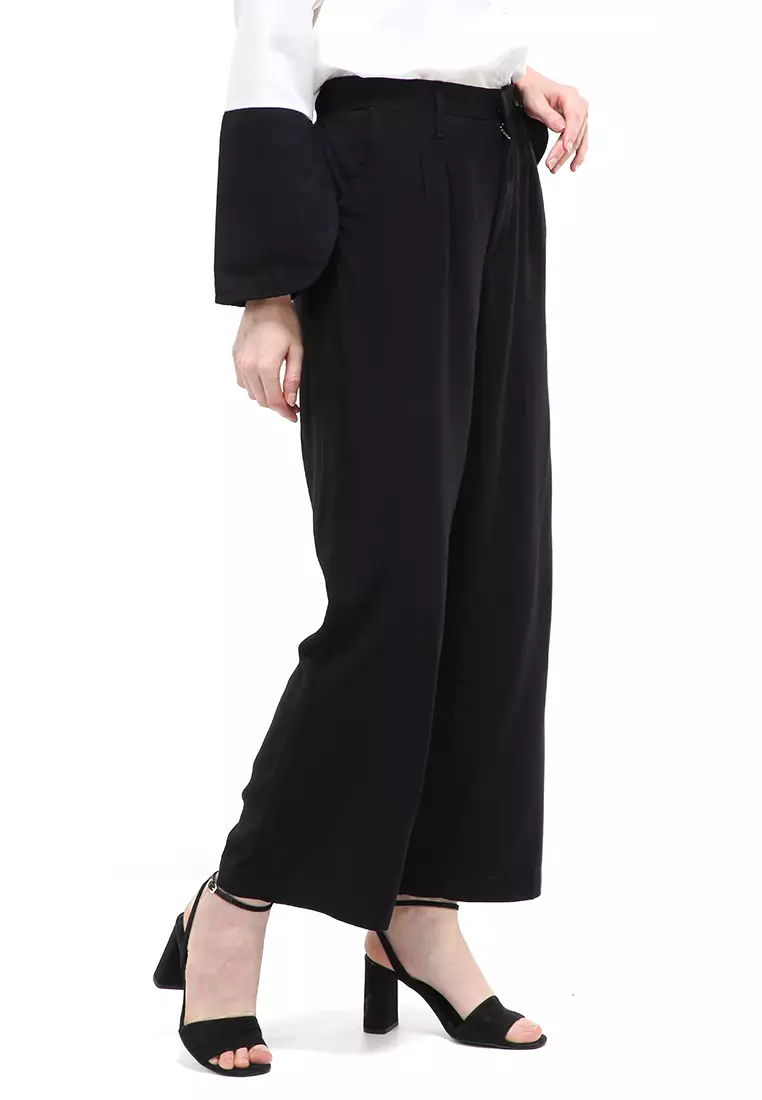 Sasha Loose Pants Celana Panjang Bawahan Wanita Premium Quality - Black