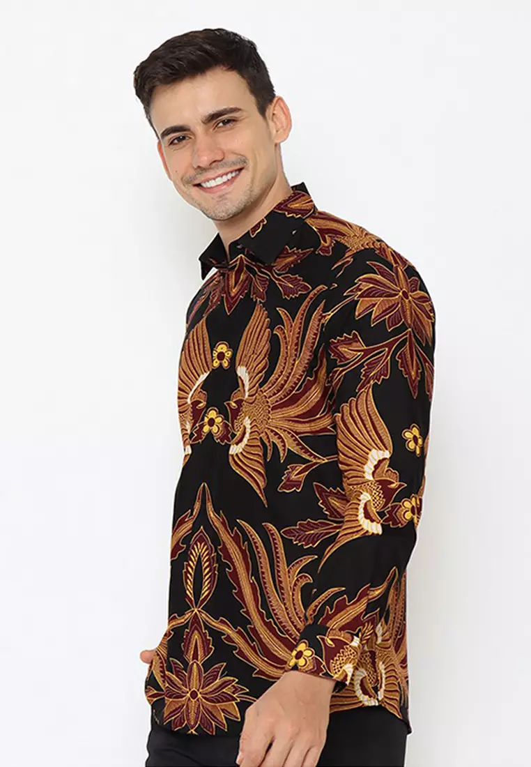 Aksa Aksa Batik Pria Kemeja Panjang Husein Hanna