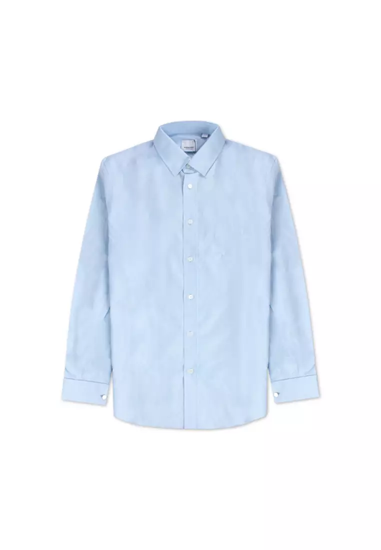 Burberry blue long sleeve clearance