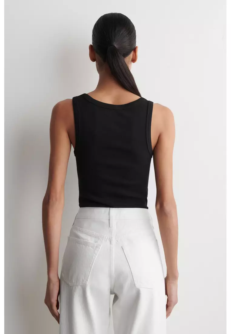 RIBBED COTTON TANK TOP