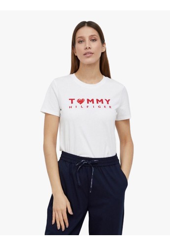 Jual Tommy Hilfiger Tommy Hilfiger - LOGO REG C-NECK - Ecru ...
