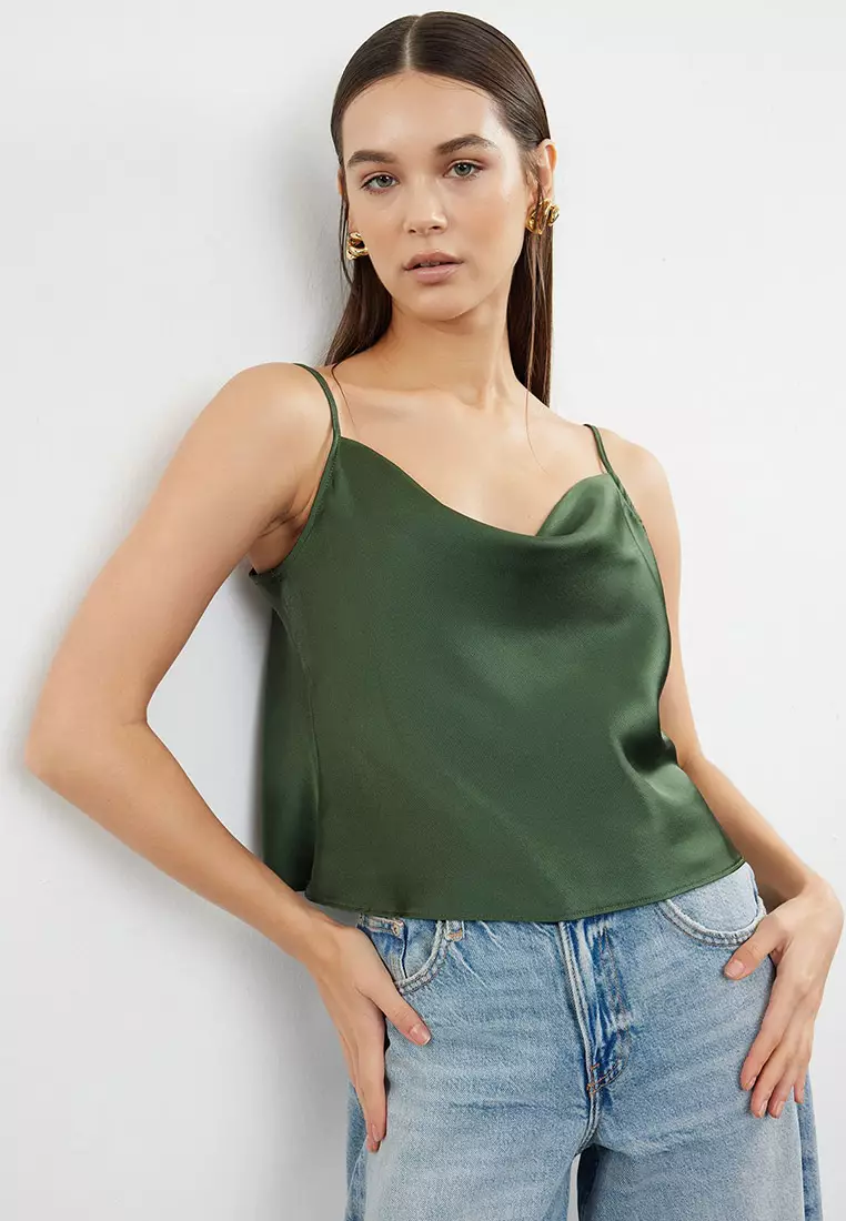 Cowl Neck Satin Slip Top