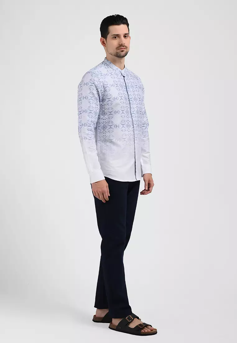 MOC Kemeja Lengan Panjang Pria DANURA-BLUE