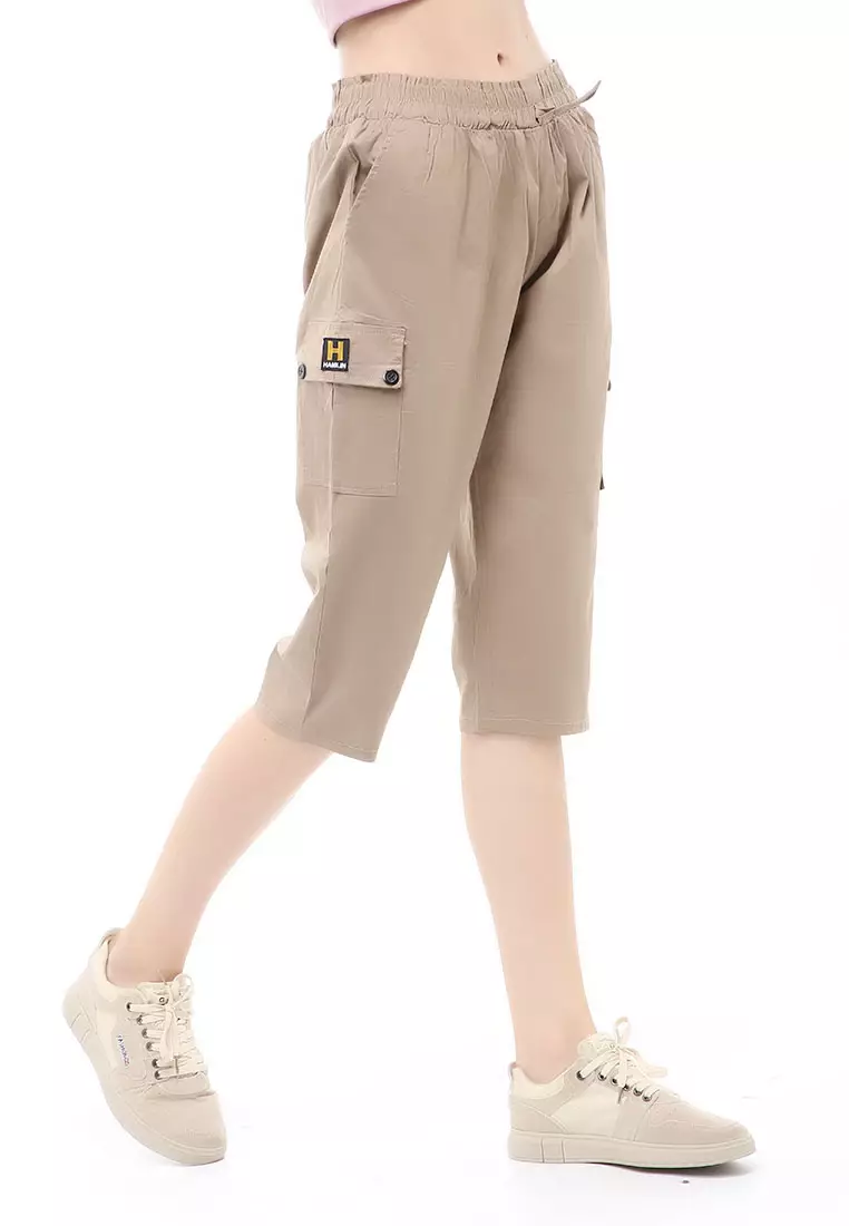 Madoc Short Pants Celana Pendek Kasual Wanita 7/8 Style Pocket Material Cotton ORIGINAL - Cream