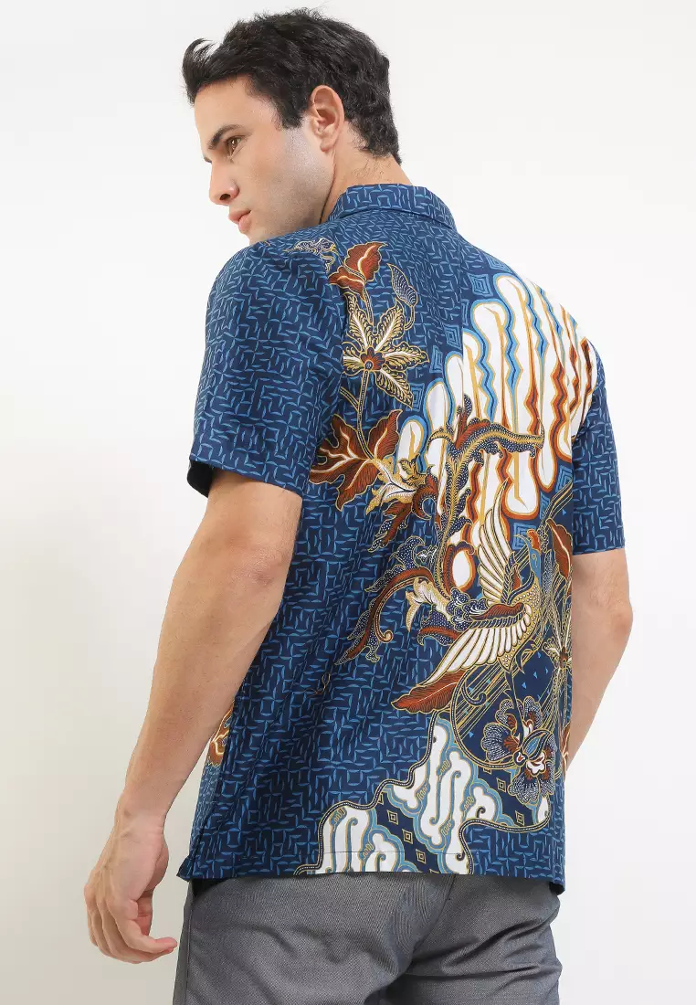 Kenzo Shirt Kemeja Batik Pria Pendek