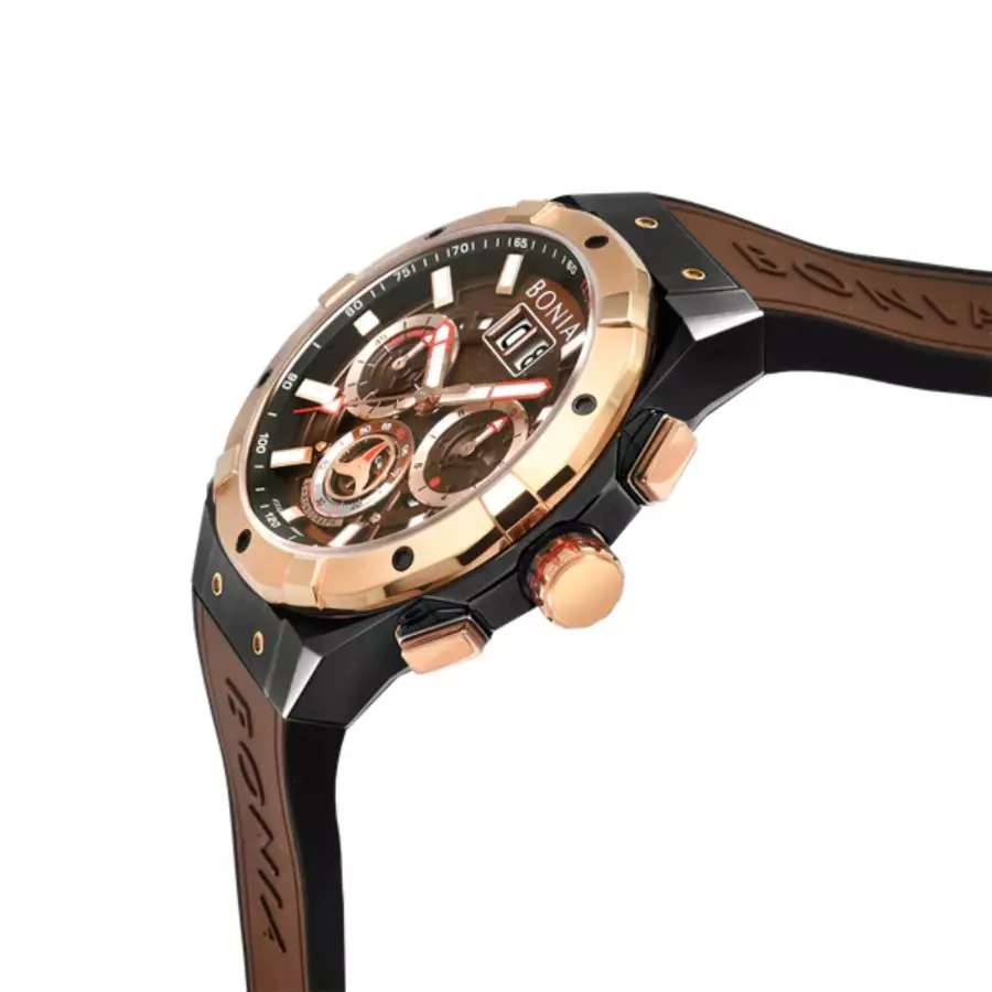 Bonia BNB10808-1042C Karet Coklat Hitam Cowok