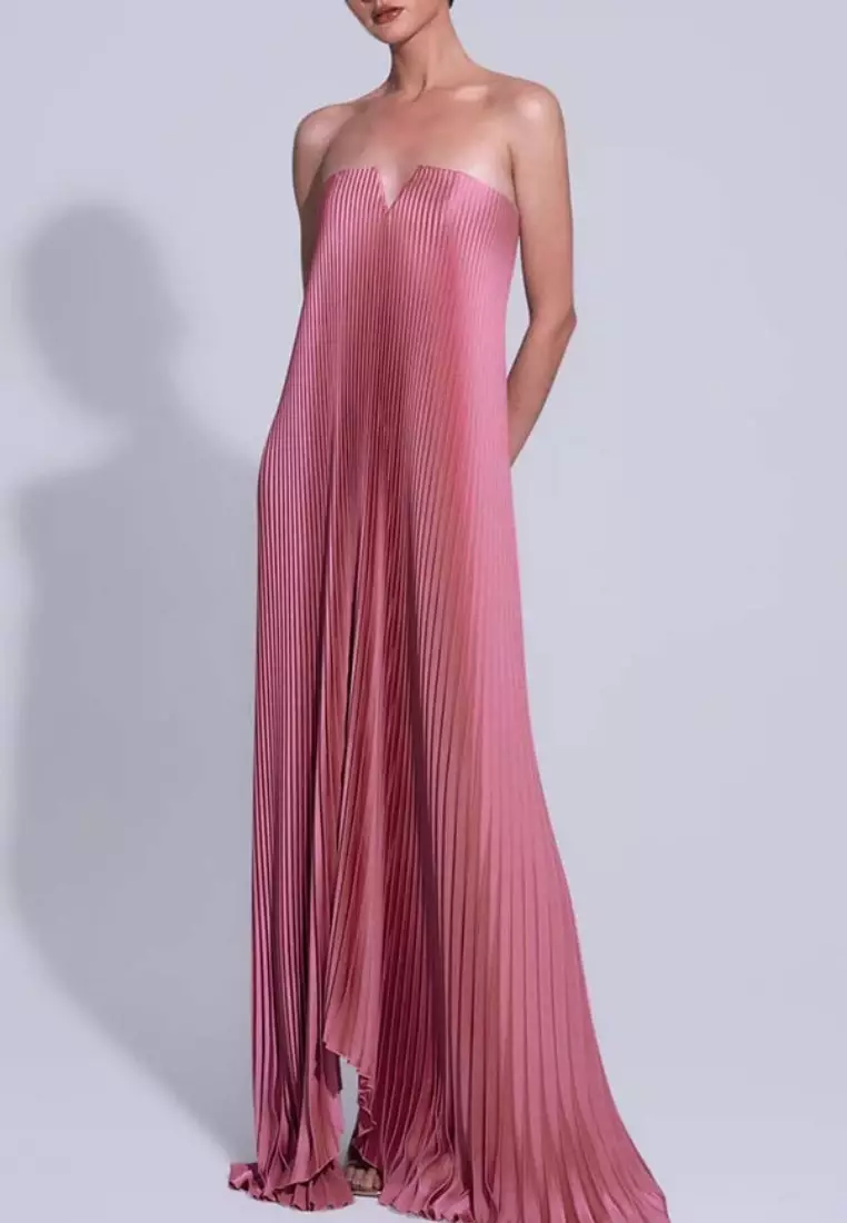 Sexy pleated strapless dress CA251103D01RD