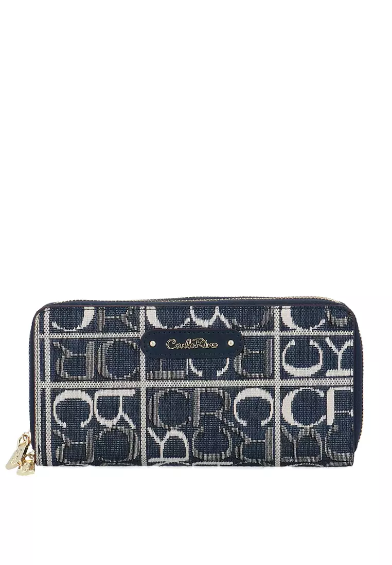 Carlo Rino Carlo GEO Jacquard Double Zip Around Wallet - Dark Blue 2026 |  Buy Carlo Rino Online | ZALORA Hong Kong