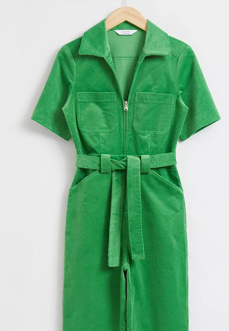 Belted Corduroy Jumpsuit